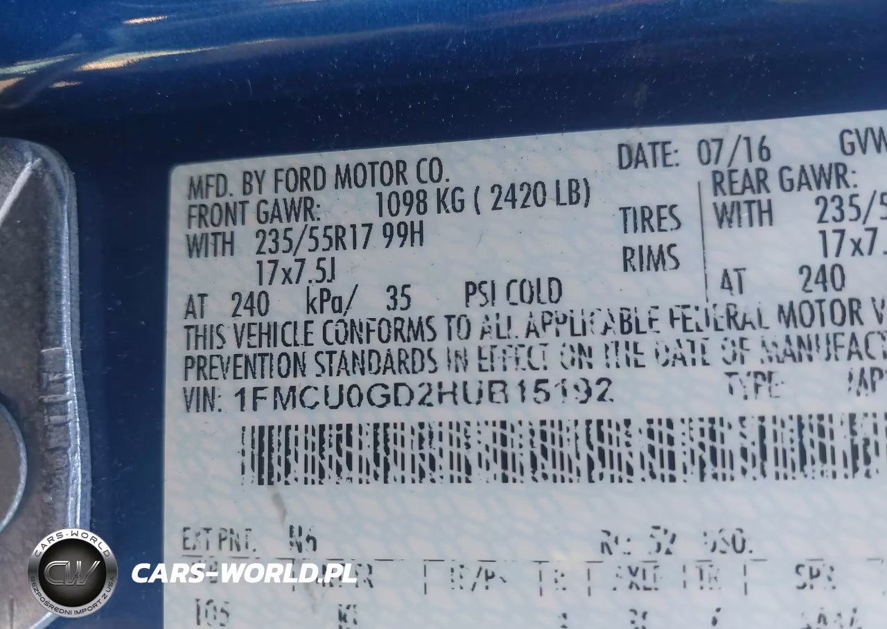 2017 Ford Escape Se VIN:1FMCU0GD2HUB15192 - 9