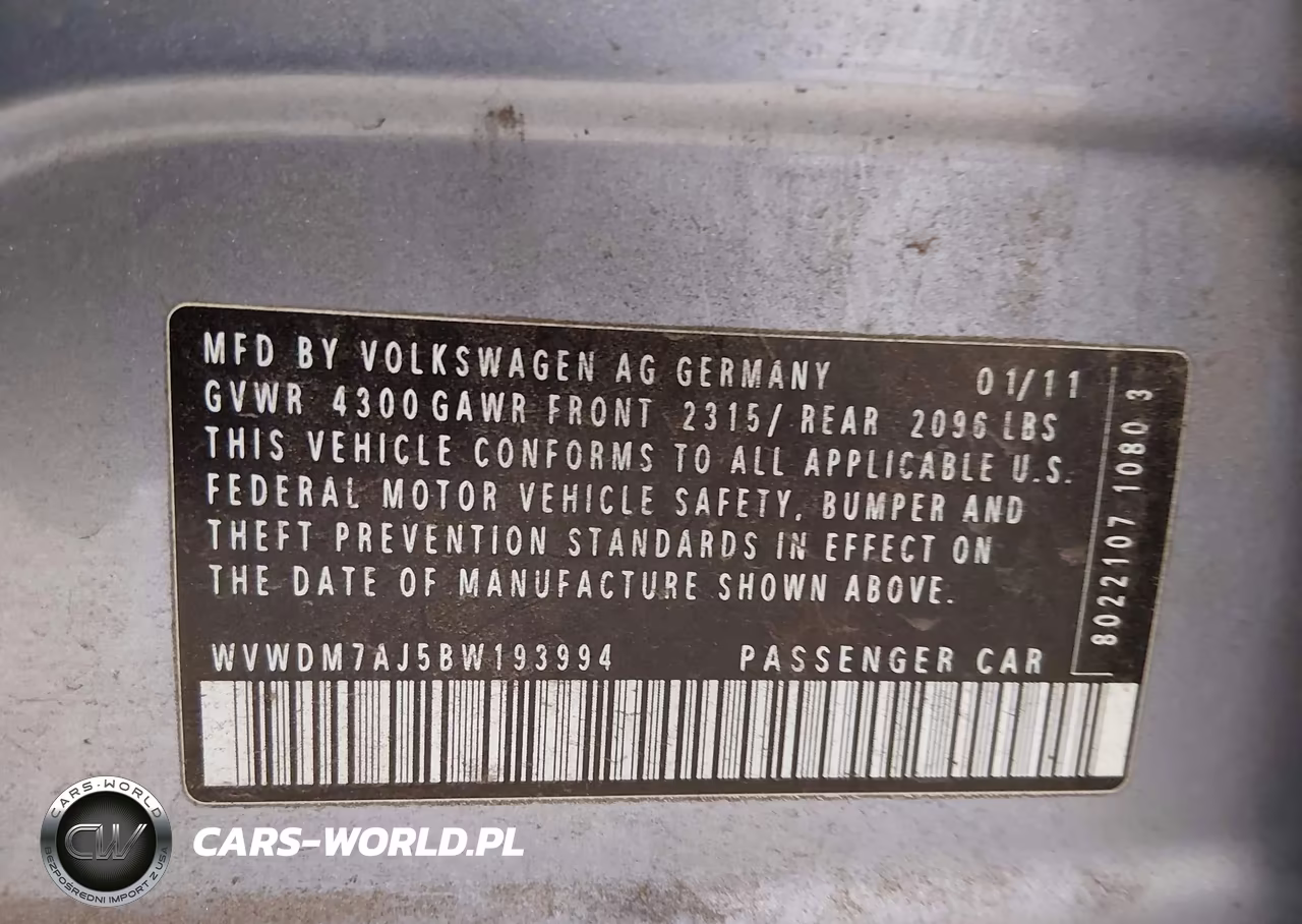 2011 Volkswagen Golf Tdi 4-Door VIN:WVWDM7AJ5BW193994 - 9