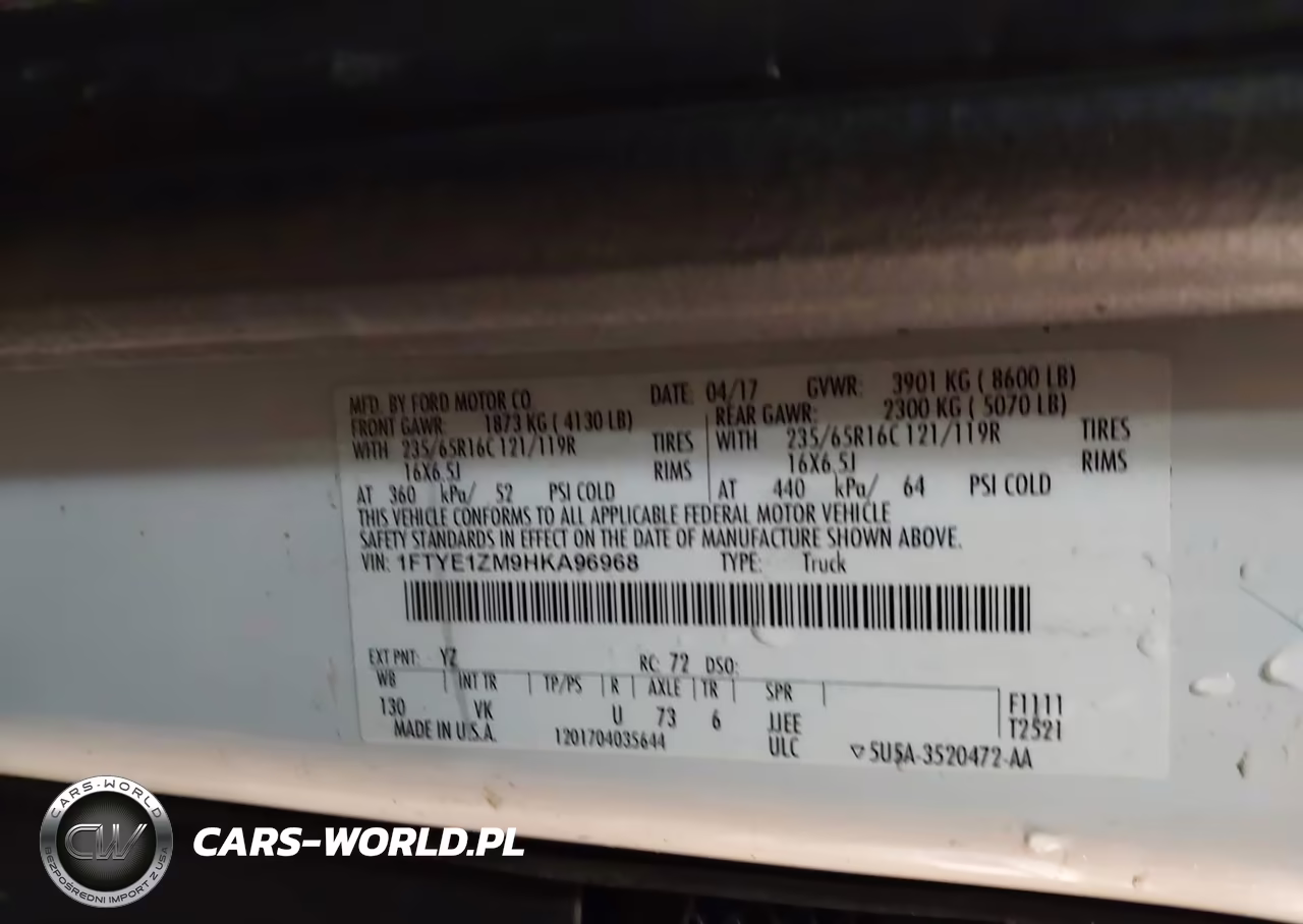2017 Ford Transit-150 VIN:1FTYE1ZM9HKA96968 - 9