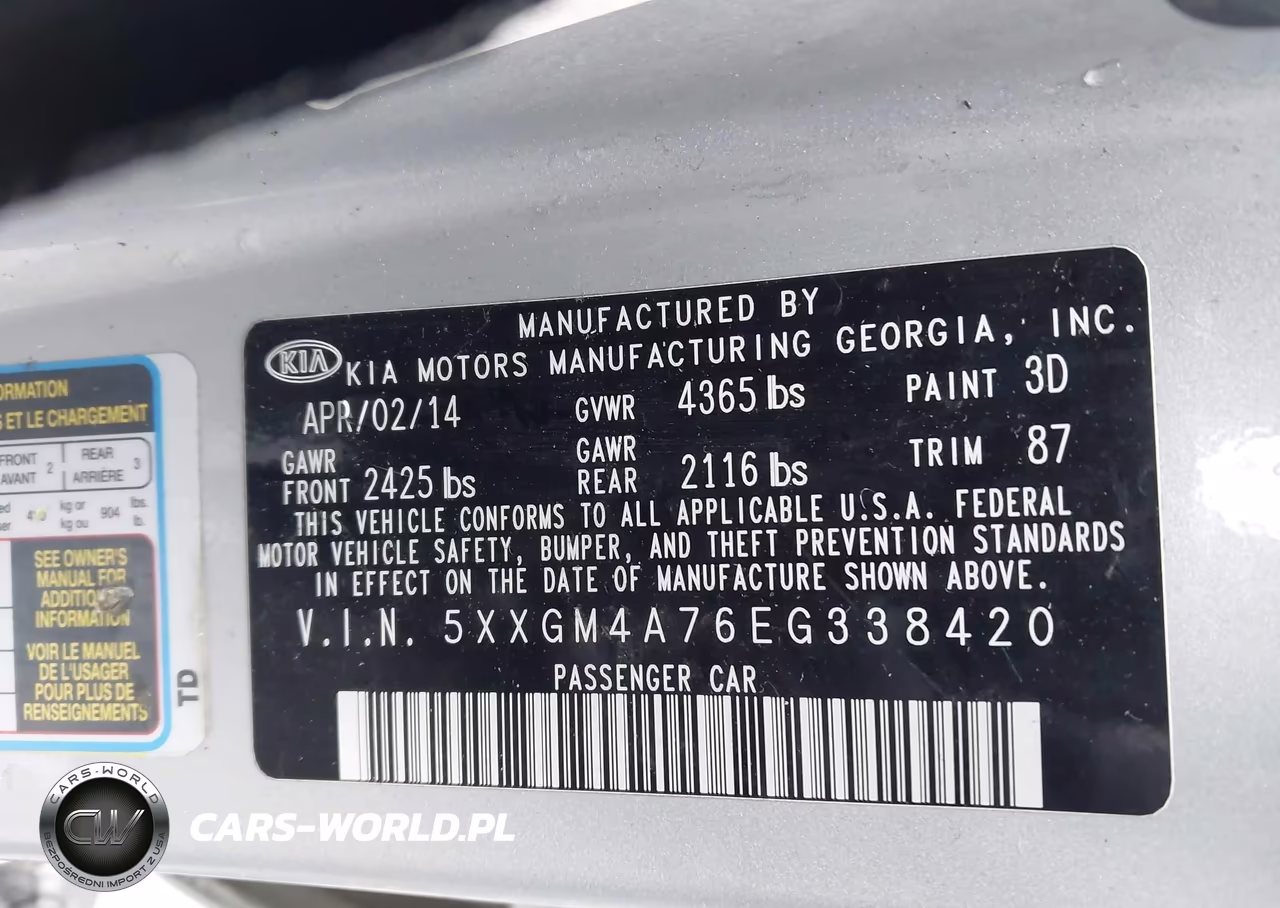 2014 Kia Optima Lx VIN:5XXGM4A76EG338420 - 9