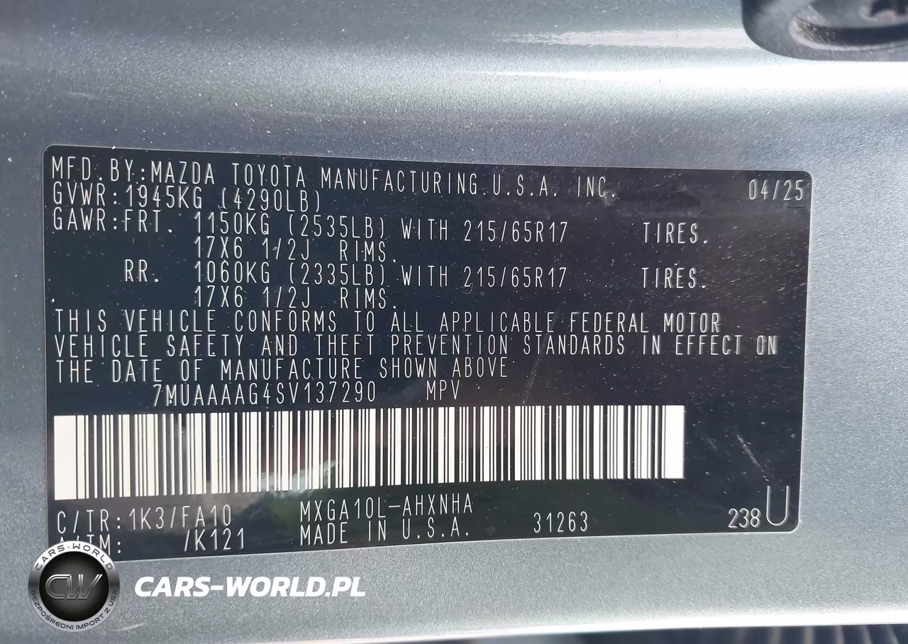2025 Toyota Corolla Cross L VIN:7MUAAAAG4SV137290 - 9