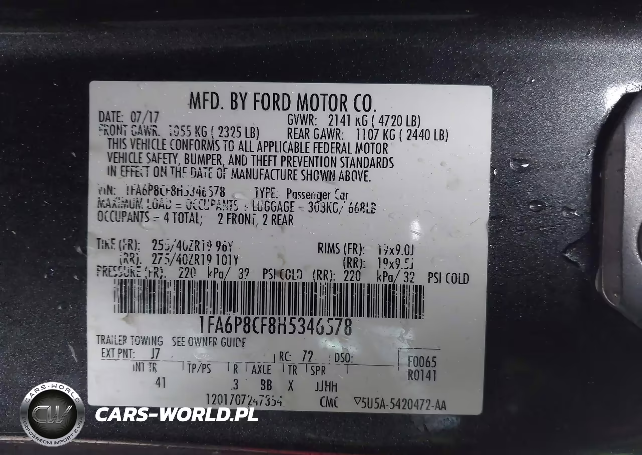 2017 Ford Mustang Gt Premium VIN:1FA6P8CF8H5346578 - 9