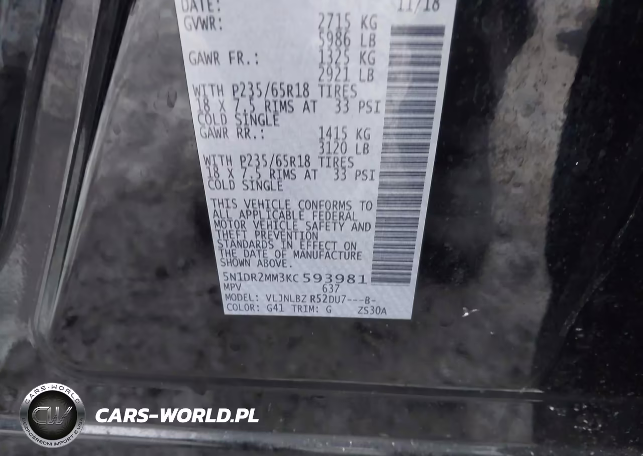 2019 Nissan Pathfinder S VIN:5N1DR2MM3KC593981 - 9