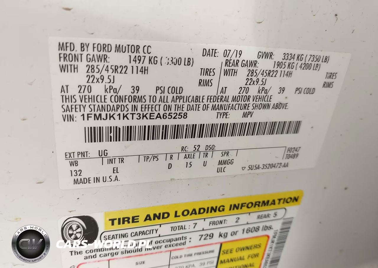 2019 Ford Expedition Max Limited VIN:1FMJK1KT3KEA65258 - 9