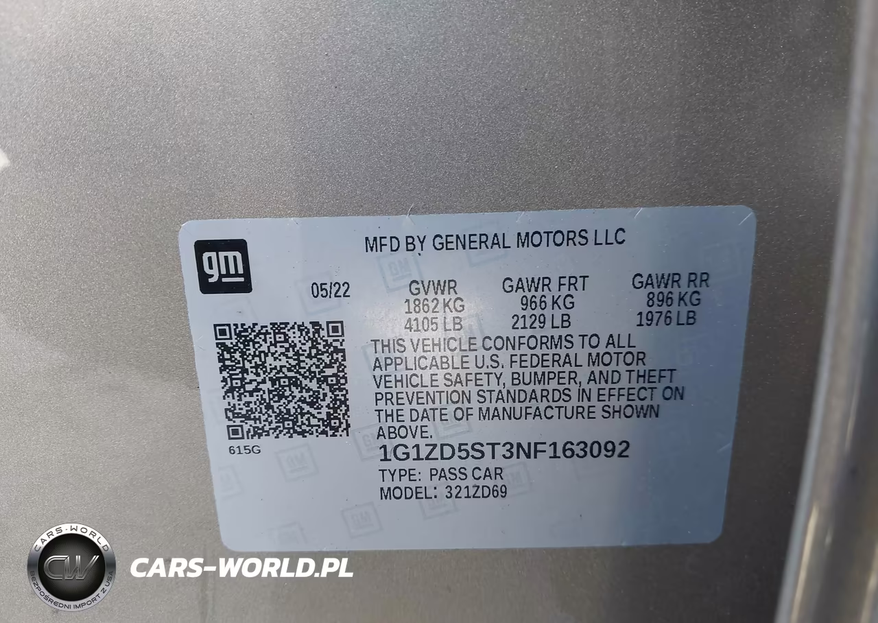 2022 Chevrolet Malibu Fwd Lt VIN:1G1ZD5ST3NF163092 - 9