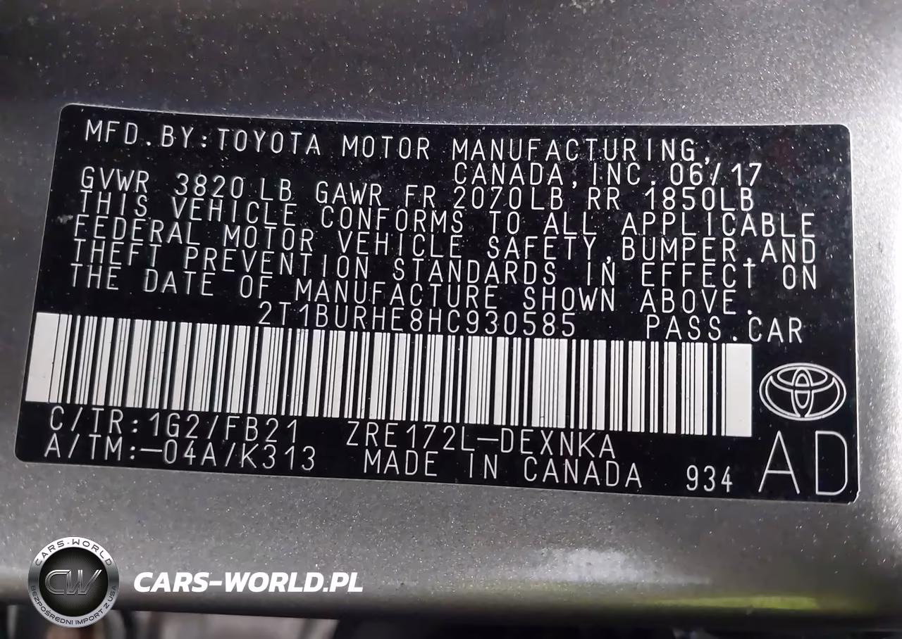 2017 Toyota Corolla Le VIN:2T1BURHE8HC930585 - 9