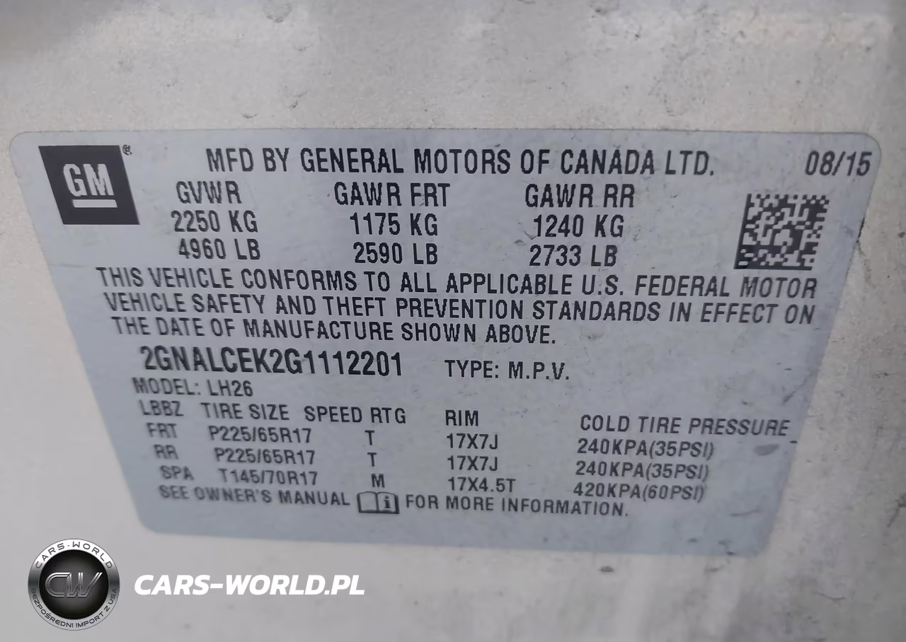 2016 Chevrolet Equinox Lt VIN:2GNALCEK2G1112201 - 9