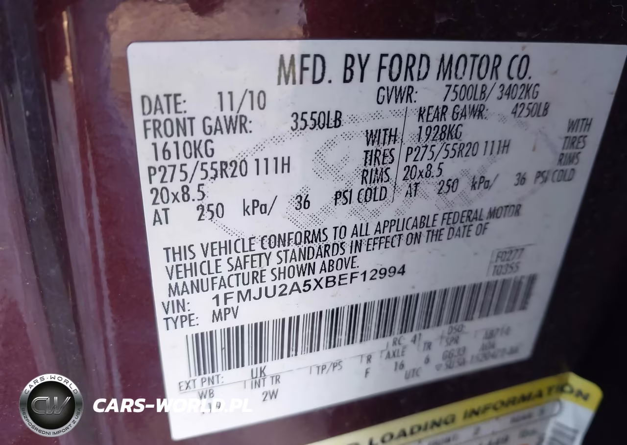 2011 Ford Expedition Limited VIN:1FMJU2A5XBEF12994 - 9