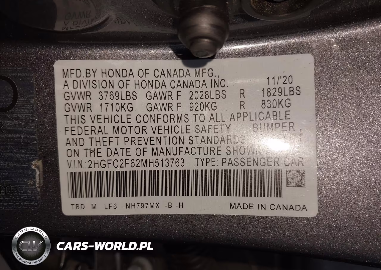 2021 Honda Civic Lx VIN:2HGFC2F62MH513763 - 9