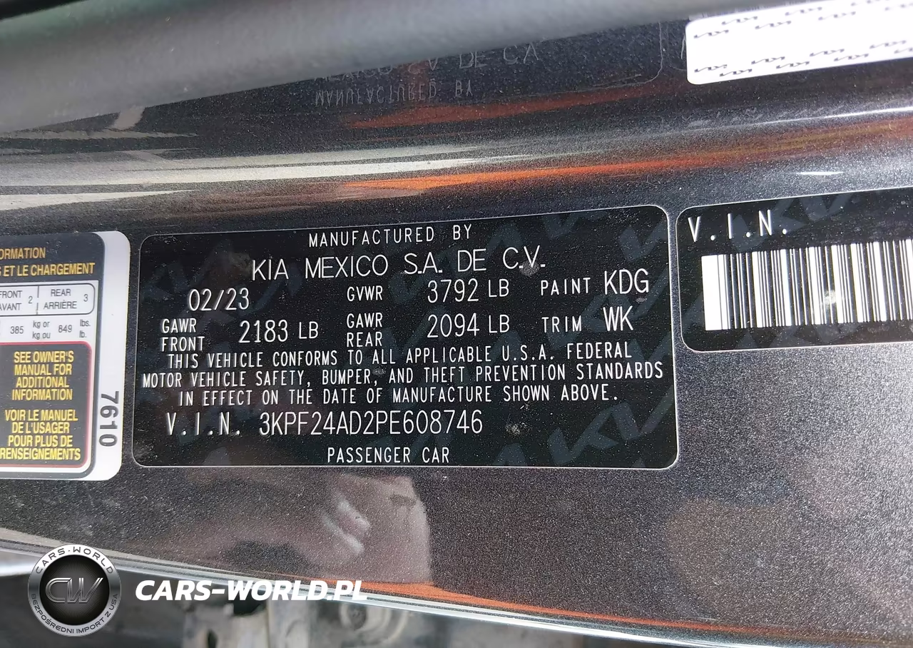 2023 Kia Forte Lxs VIN:3KPF24AD2PE608746 - 9