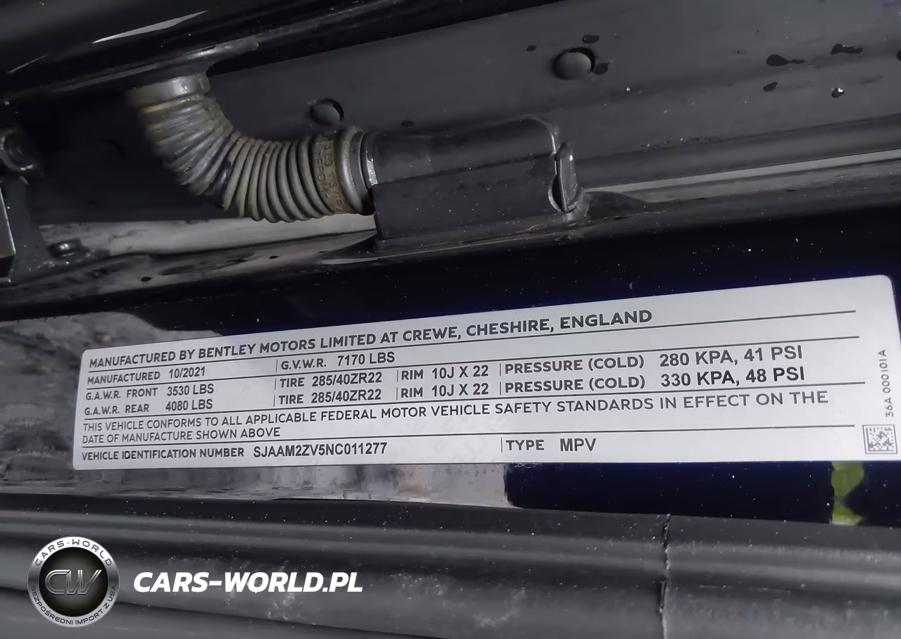 2022 Bentley Bentayga S-V8 VIN:SJAAM2ZV5NC011277 - 9