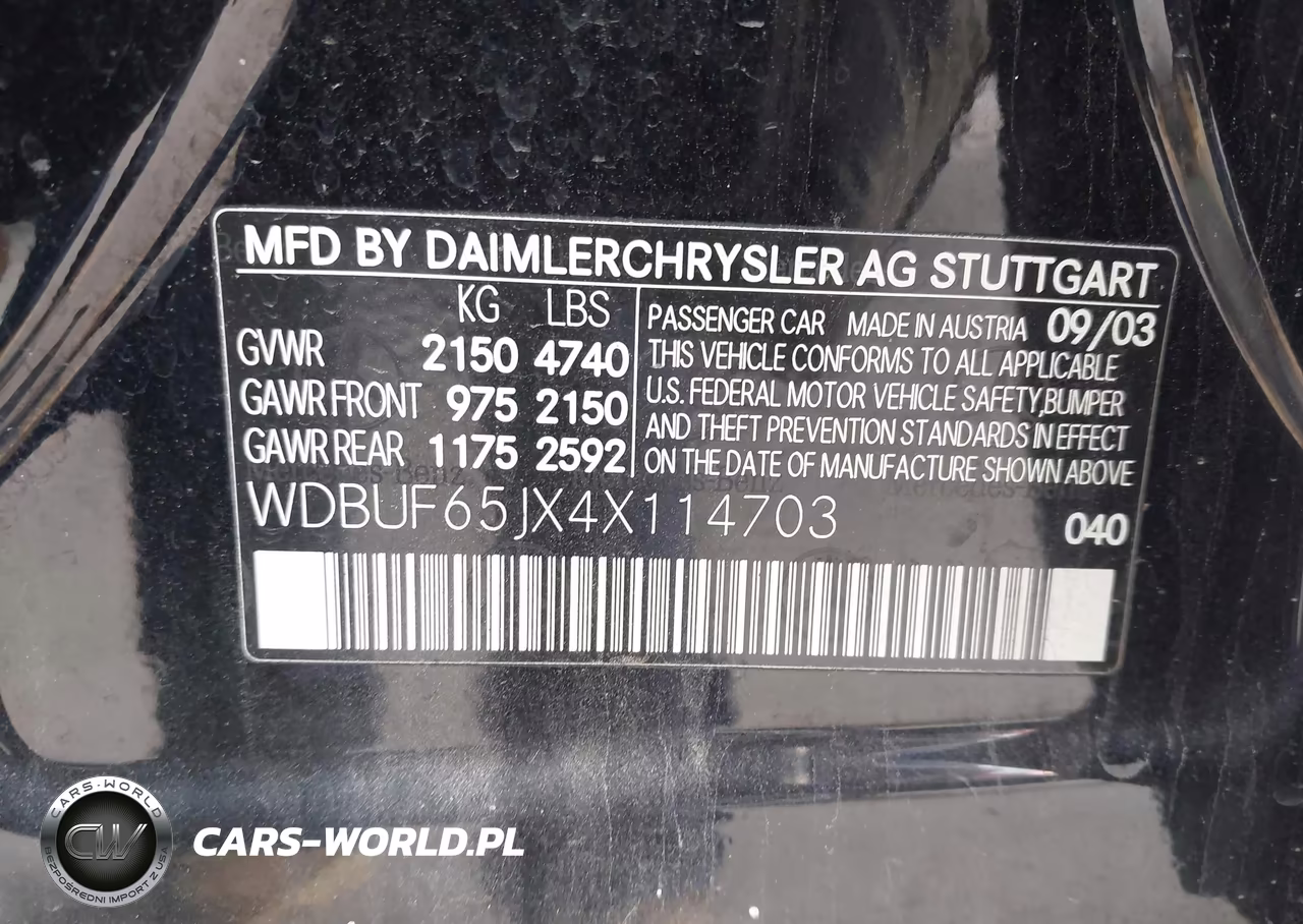 2004 Mercedes-Benz E 320 VIN:WDBUF65JX4X114703 - 9