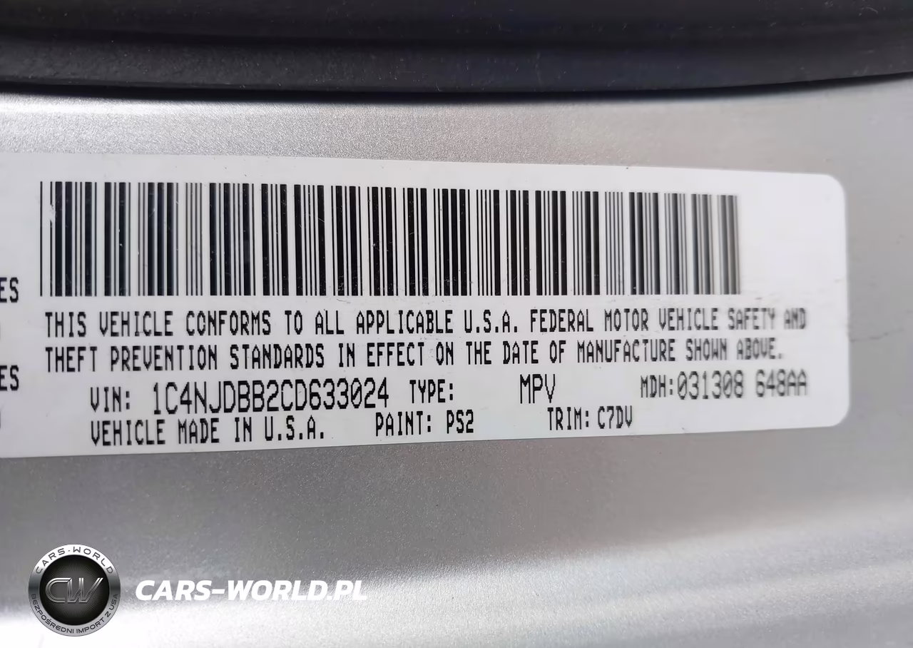 2012 Jeep Compass Sport VIN:1C4NJDBB2CD633024 - 9