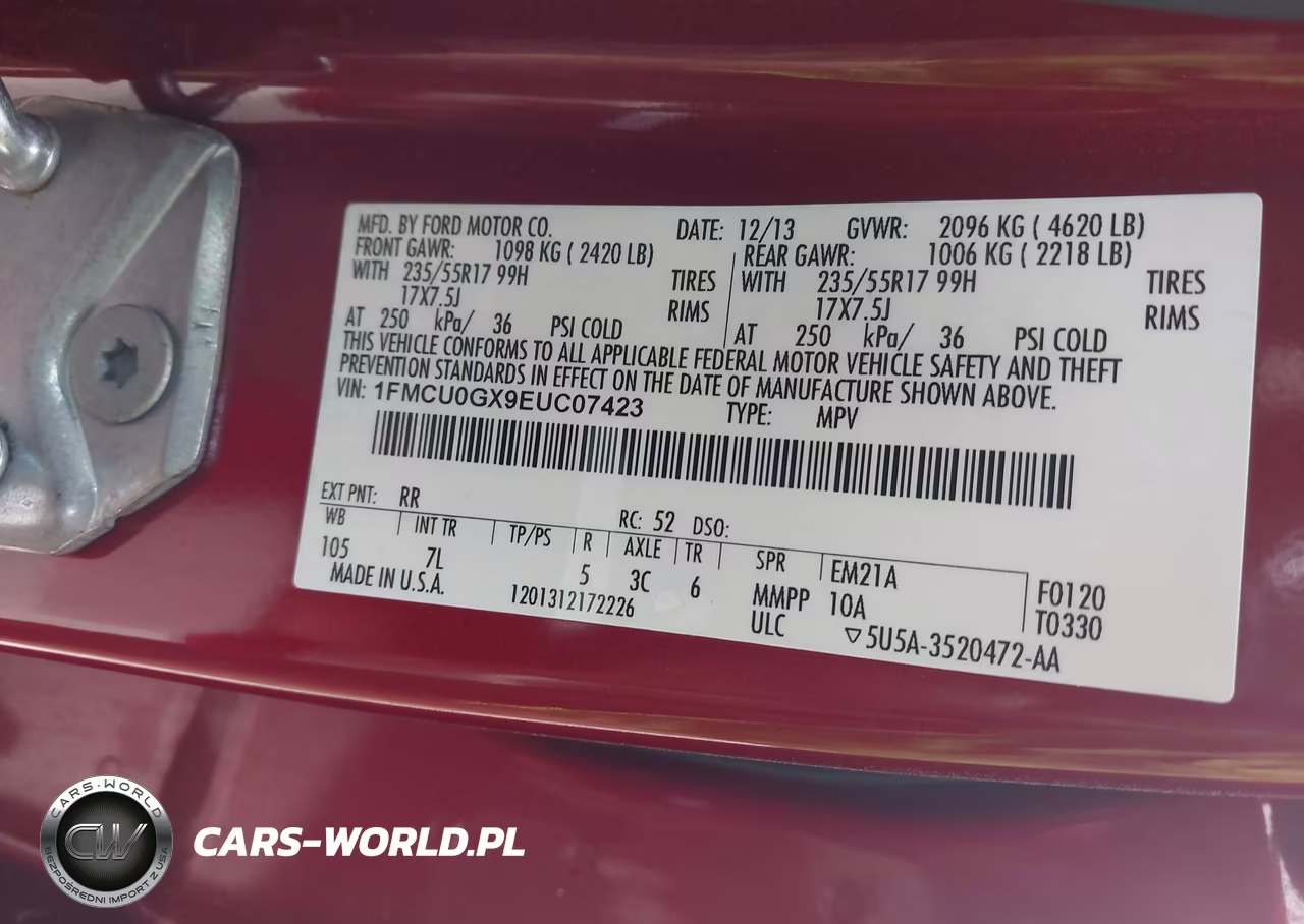 2014 Ford Escape Se VIN:1FMCU0GX9EUC07423 - 9