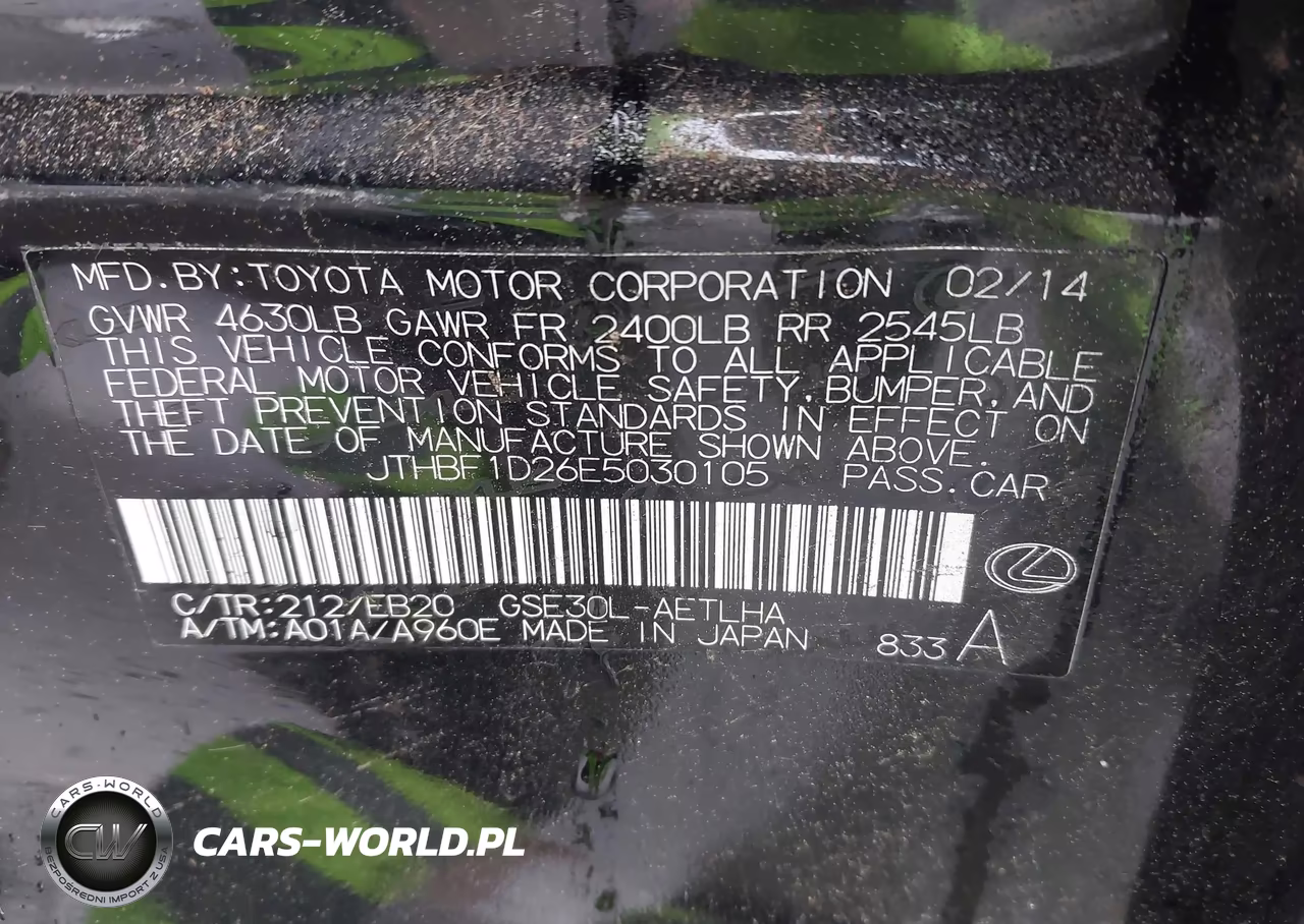 2014 Lexus Is 250 VIN:JTHBF1D26E5030105 - 9