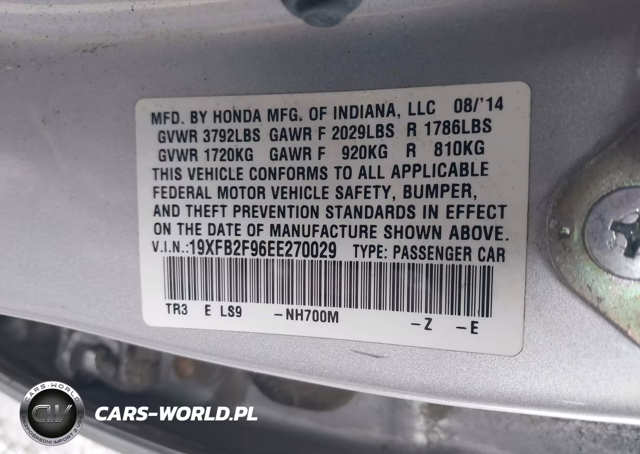 2014 Honda Civic Ex-L VIN:19XFB2F96EE270029 - 9