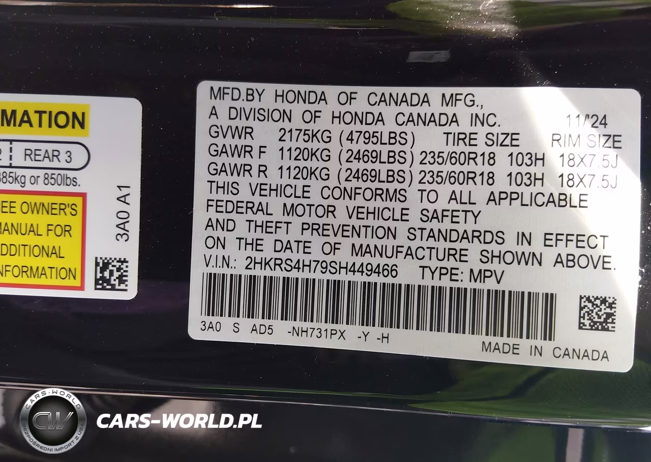 2025 Honda Cr-V Ex-L Awd VIN:2HKRS4H79SH449466 - 9