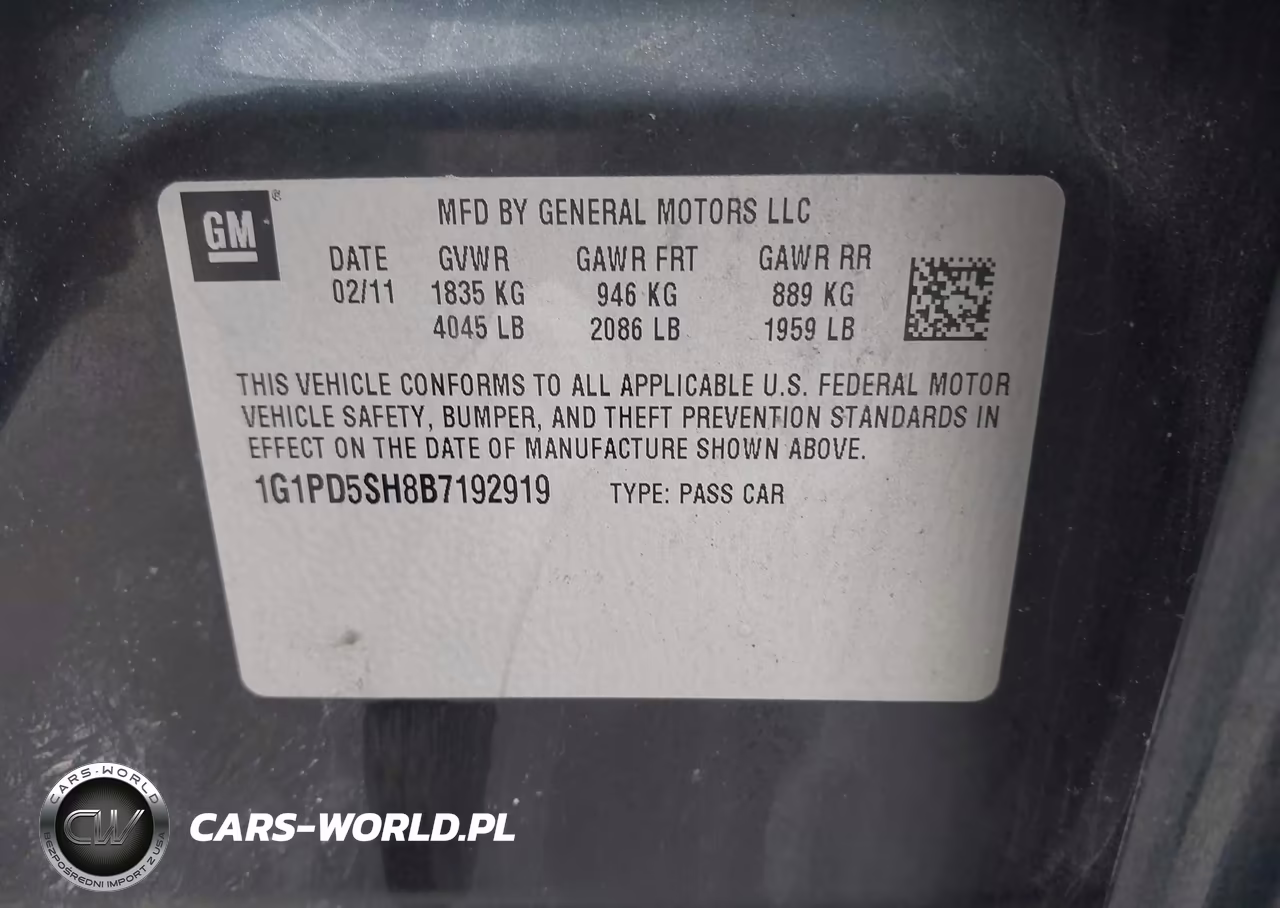 2011 Chevrolet Cruze Ls VIN:1G1PD5SH8B7192919 - 9