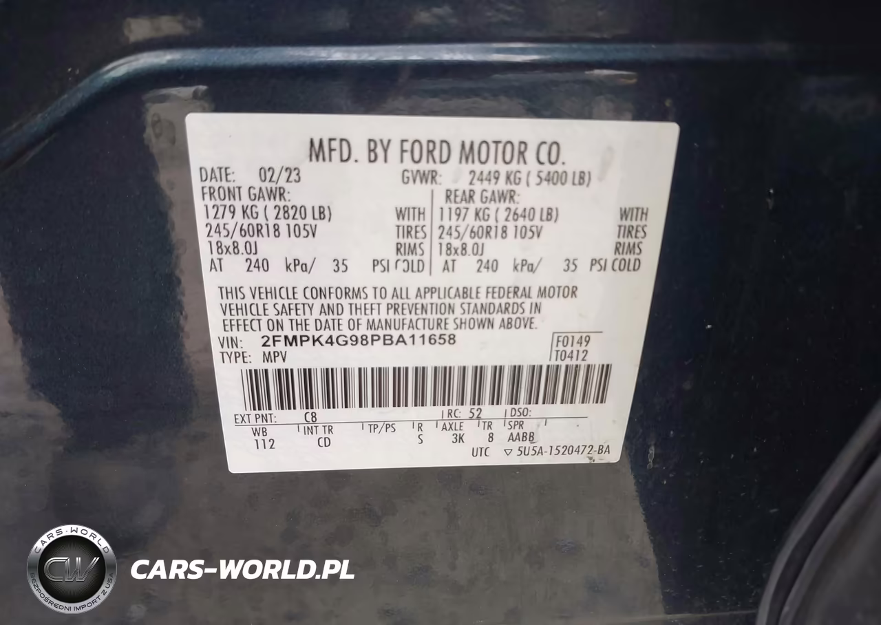 2023 Ford Edge Se VIN:2FMPK4G98PBA11658 - 9