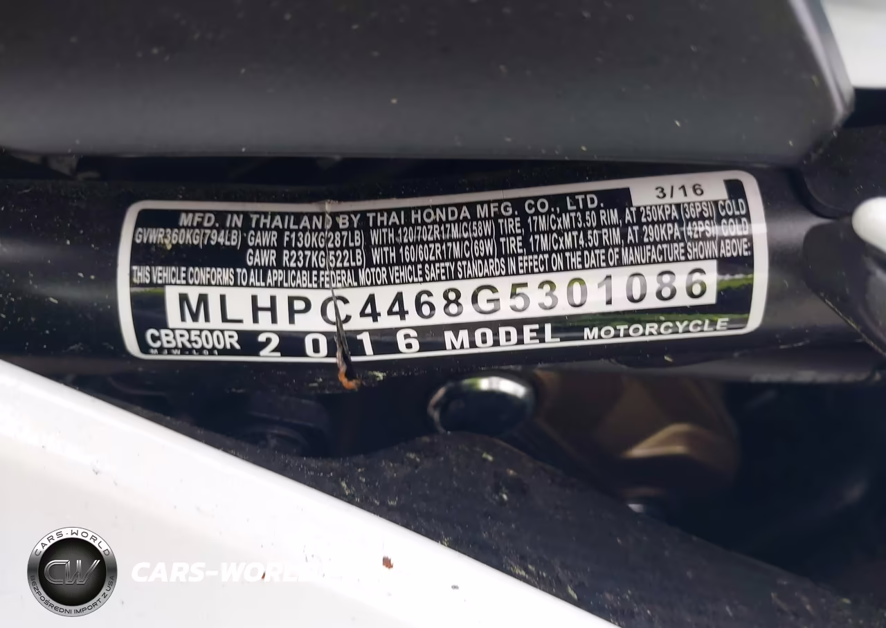 2016 Honda Cbr500 R VIN:MLHPC4468G5301086 - 10