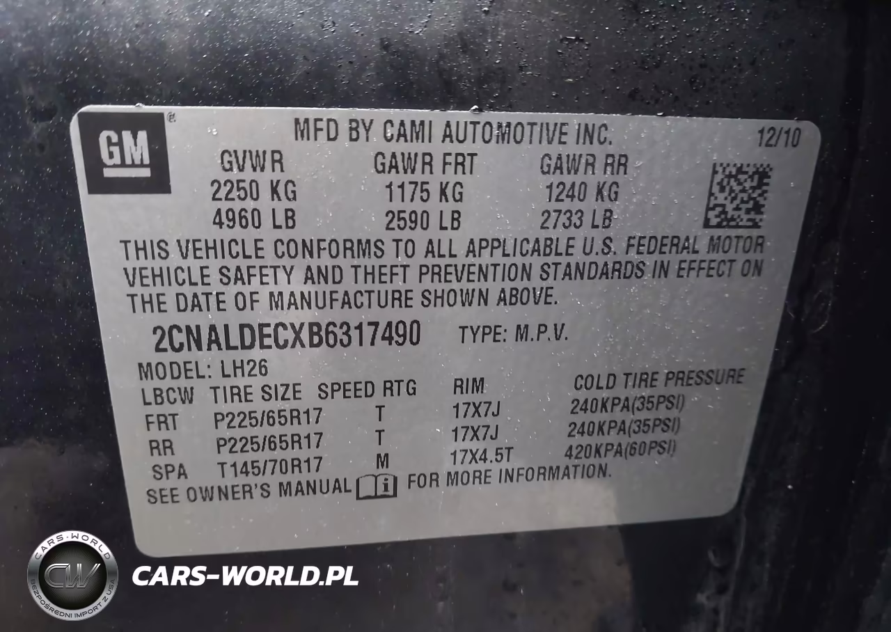 2011 Chevrolet Equinox 1Lt VIN:2CNALDECXB6317490 - 9