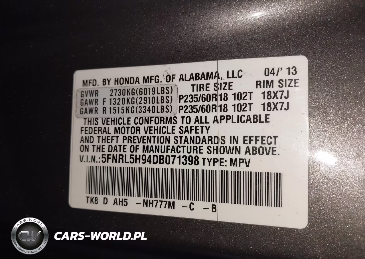 2013 Honda Odyssey Touring-Touring Elite VIN:5FNRL5H94DB071398 - 9