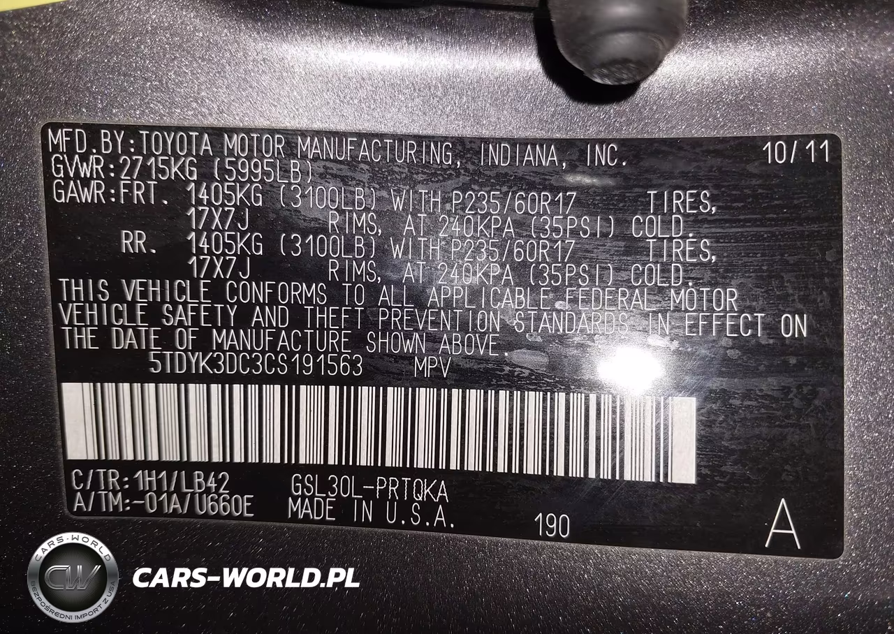 2012 Toyota Sienna Xle V6 8 Passenger VIN:5TDYK3DC3CS191563 - 9