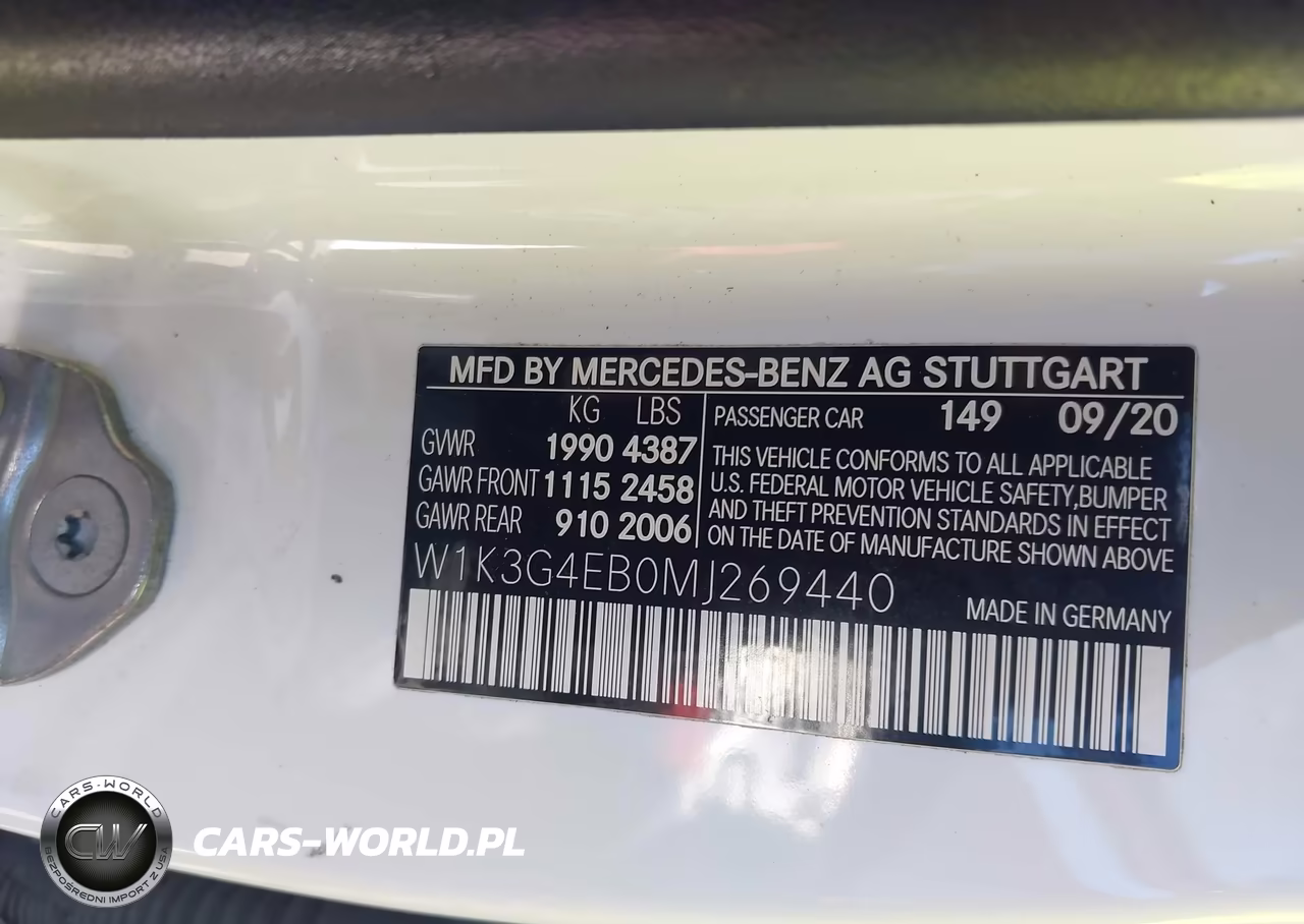 2021 Mercedes-Benz A 220 VIN:W1K3G4EB0MJ269440 - 9