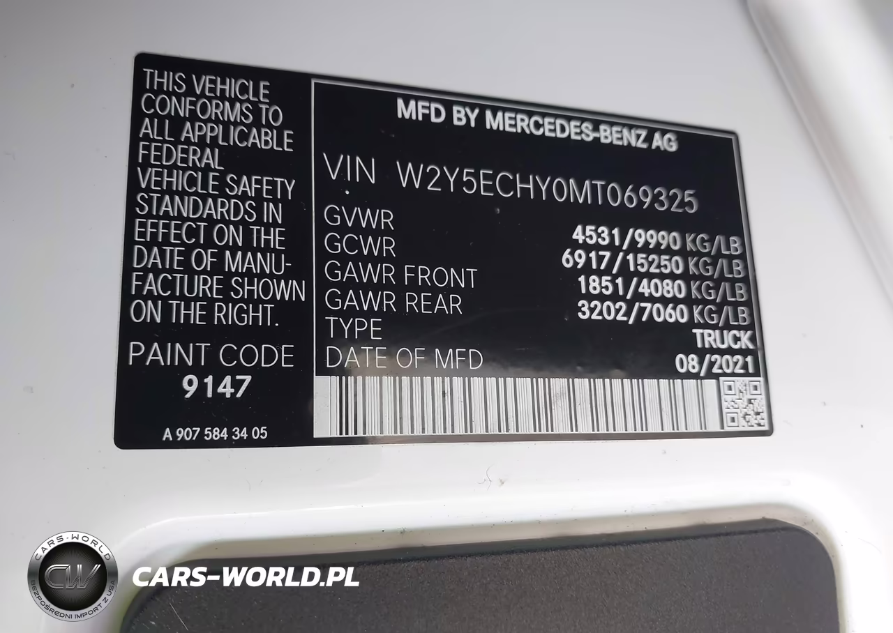 2021 Freightliner Sprinter 3500 High Roof V6 VIN:W2Y5ECHY0MT069325 - 9