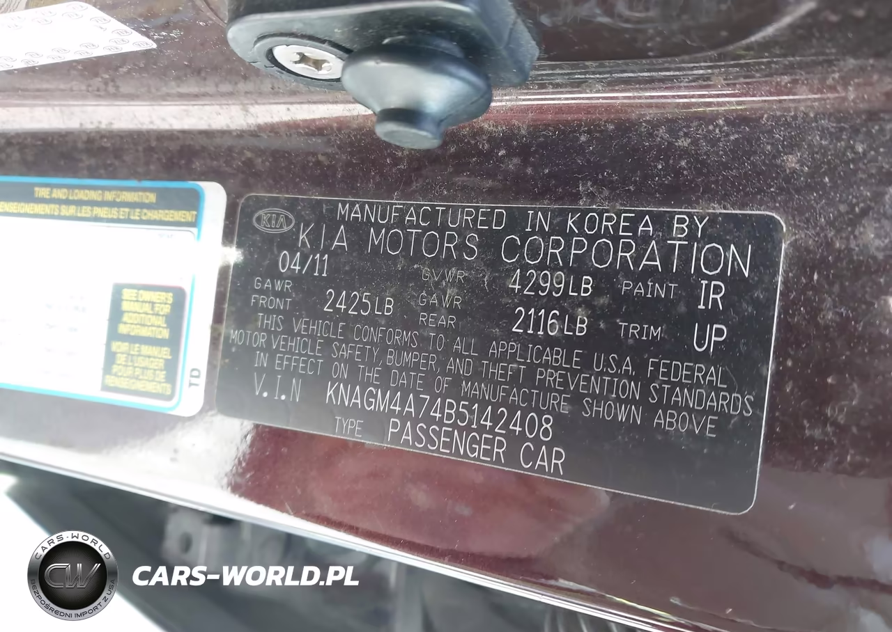 2011 Kia Optima Lx VIN:KNAGM4A74B5142408 - 9