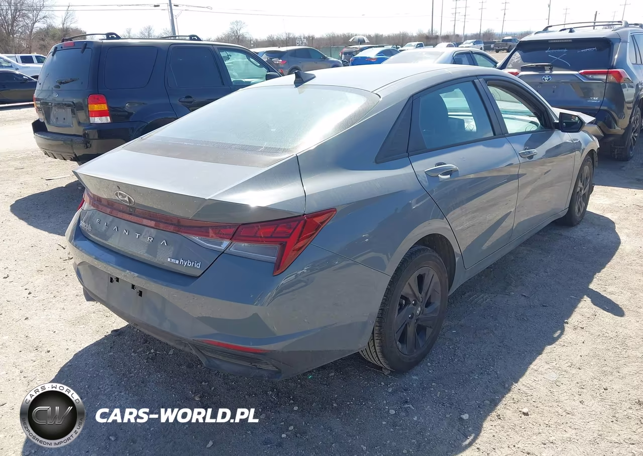 2021 Hyundai Elantra Hybrid Blue VIN:KMHLM4AJ7MU010678 - 4