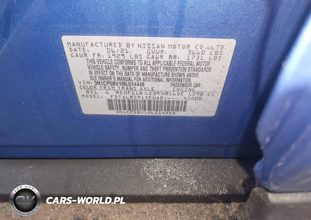 2021 Nissan Kicks S Xtronic Cvt VIN:3N1CP5BV1ML514448 - 9