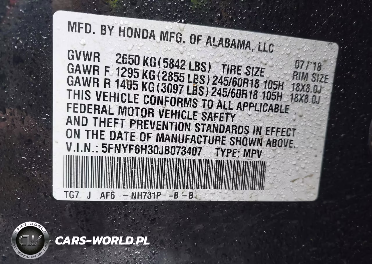 2018 Honda Pilot Ex VIN:5FNYF6H30JB073407 - 9