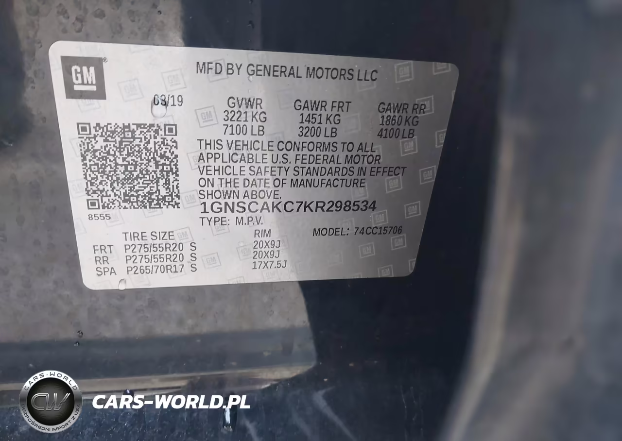 2019 Chevrolet Tahoe Ls VIN:1GNSCAKC7KR298534 - 9
