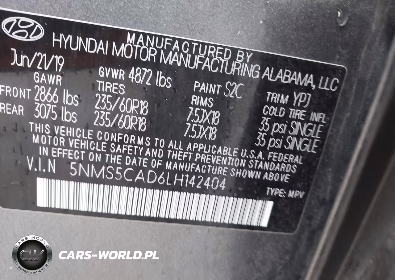 2020 Hyundai Santa Fe Limited VIN:5NMS5CAD6LH142404 - 9