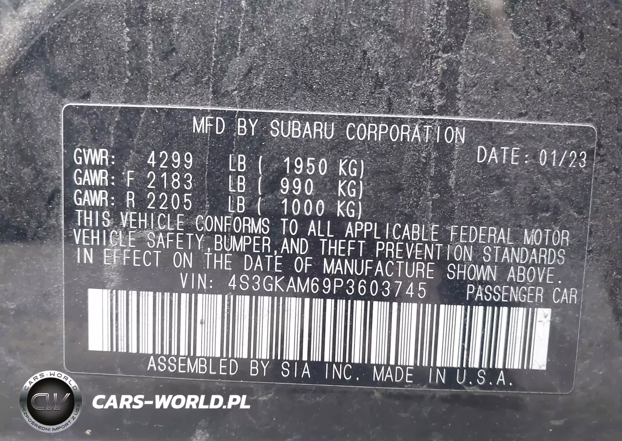 2023 Subaru Impreza Sport VIN:4S3GKAM69P3603745 - 9