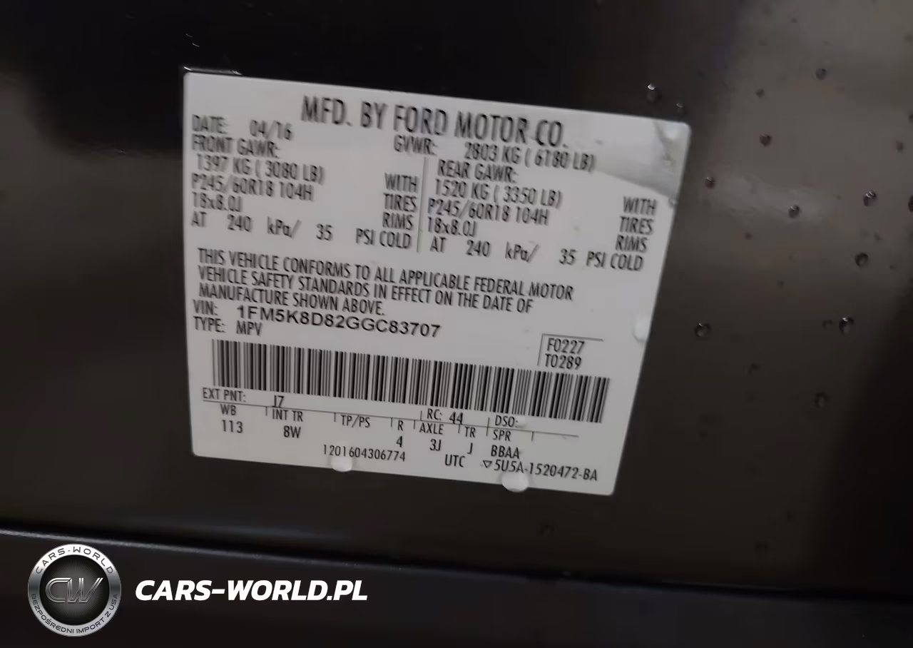 2016 Ford Explorer Xlt VIN:1FM5K8D82GGC83707 - 9