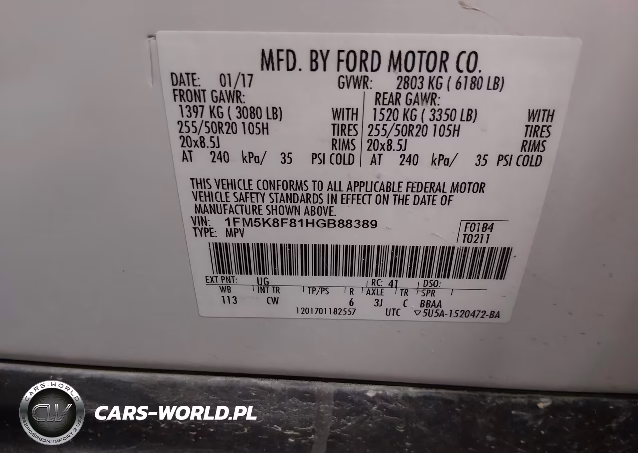 2017 Ford Explorer Limited VIN:1FM5K8F81HGB88389 - 9