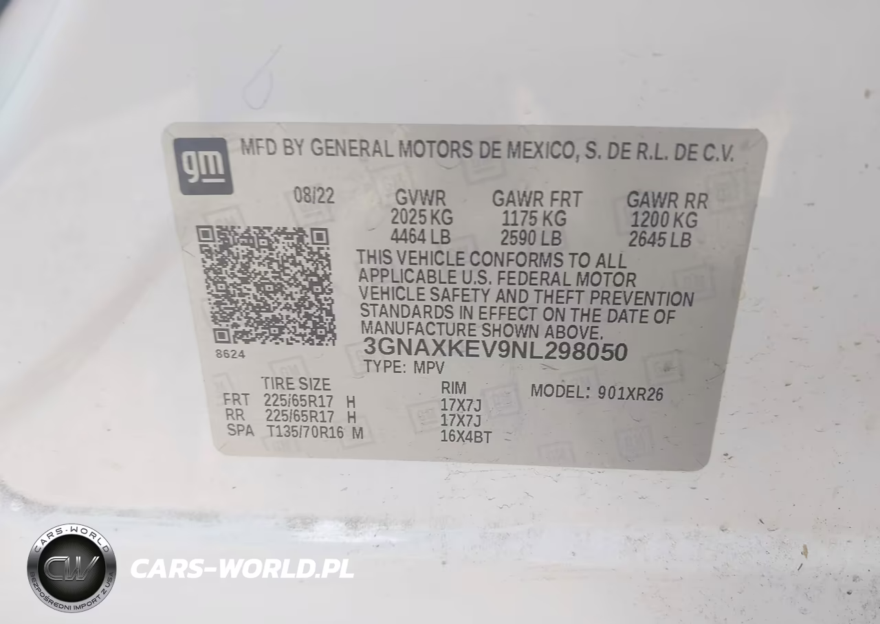 2022 Chevrolet Equinox Fwd Lt VIN:3GNAXKEV9NL298050 - 9