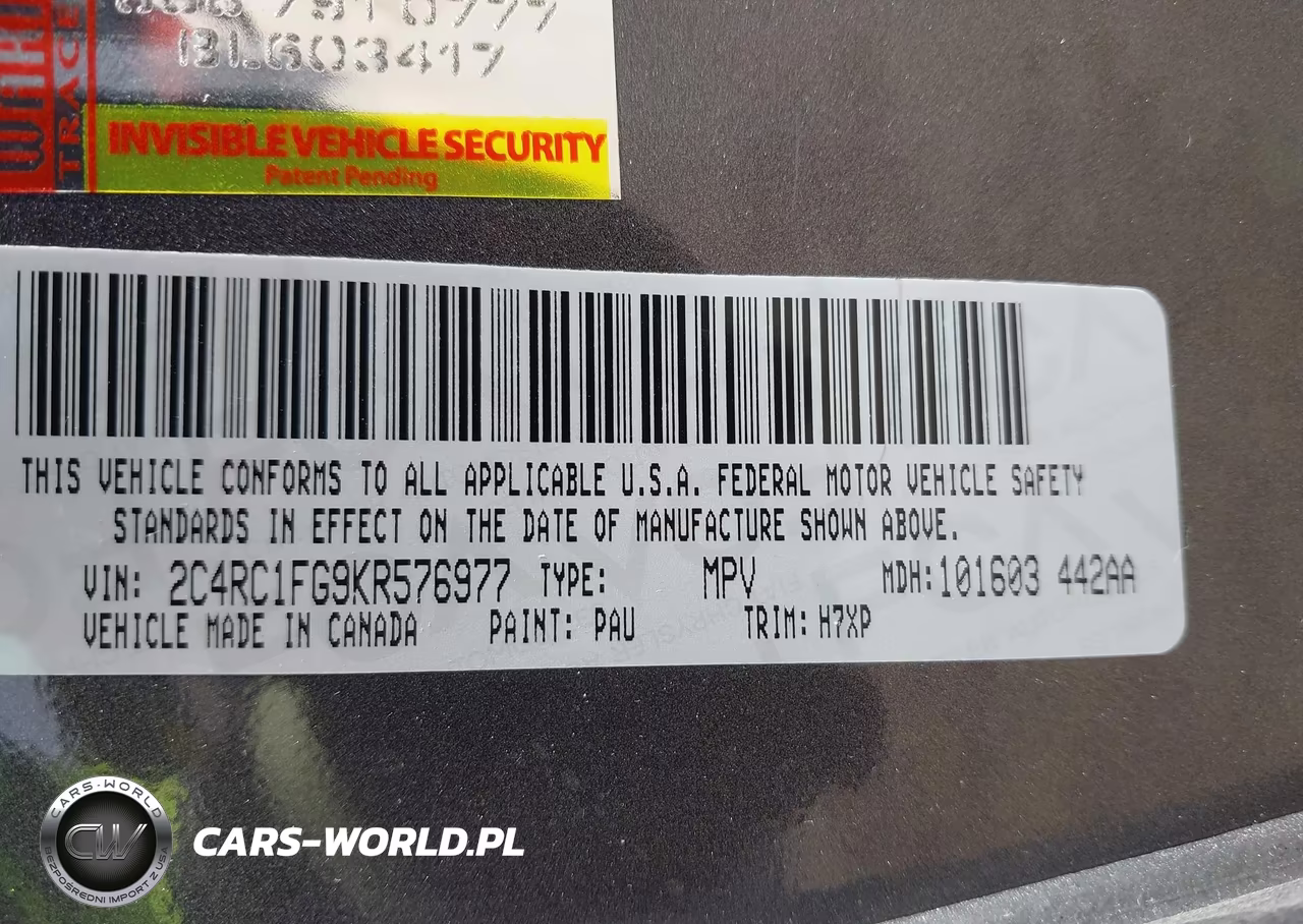 2019 Chrysler Pacifica Touring Plus VIN:2C4RC1FG9KR576977 - 9