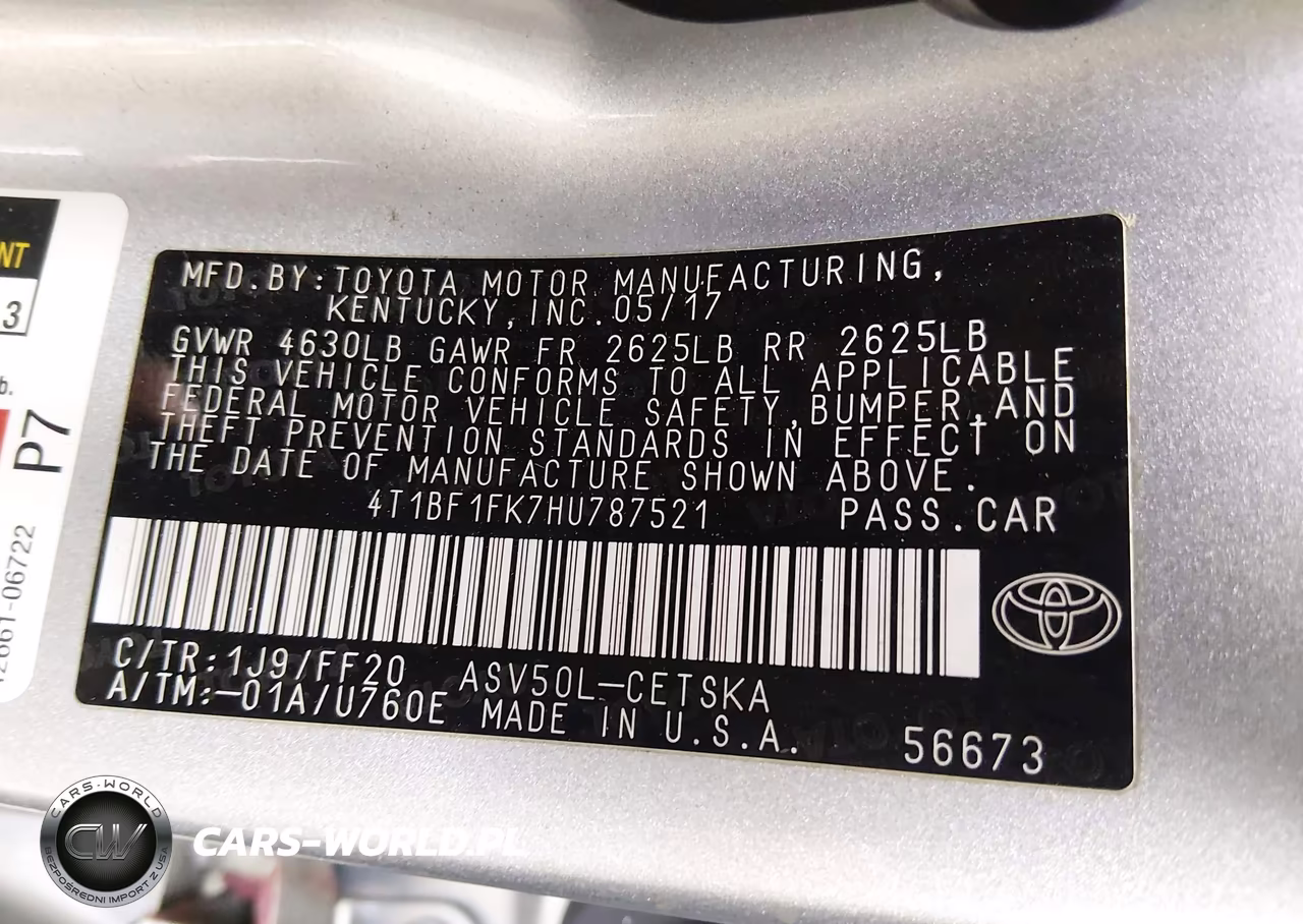 2017 Toyota Camry Se VIN:4T1BF1FK7HU787521 - 9