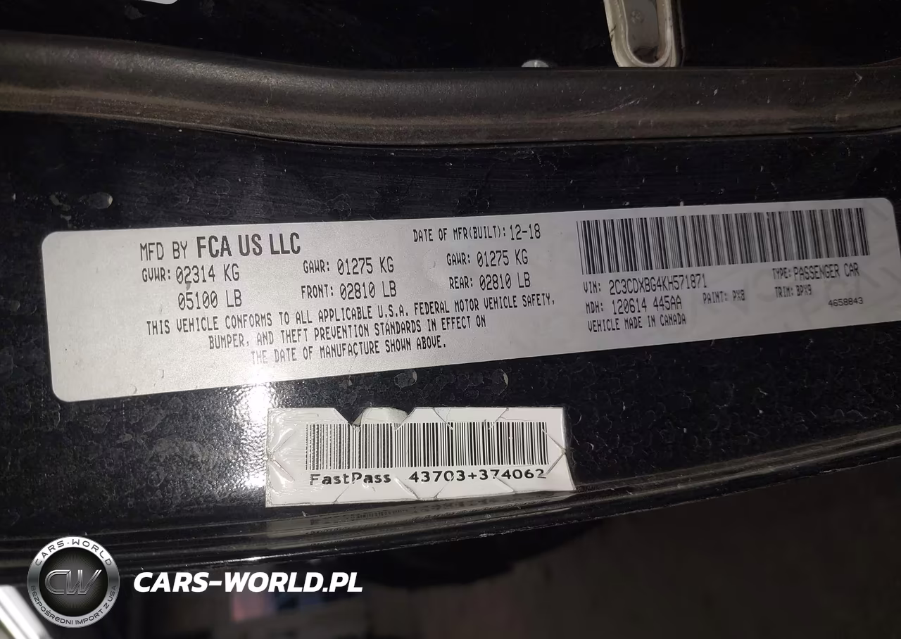 2019 Dodge Charger Sxt Rwd VIN:2C3CDXBG4KH571871 - 9
