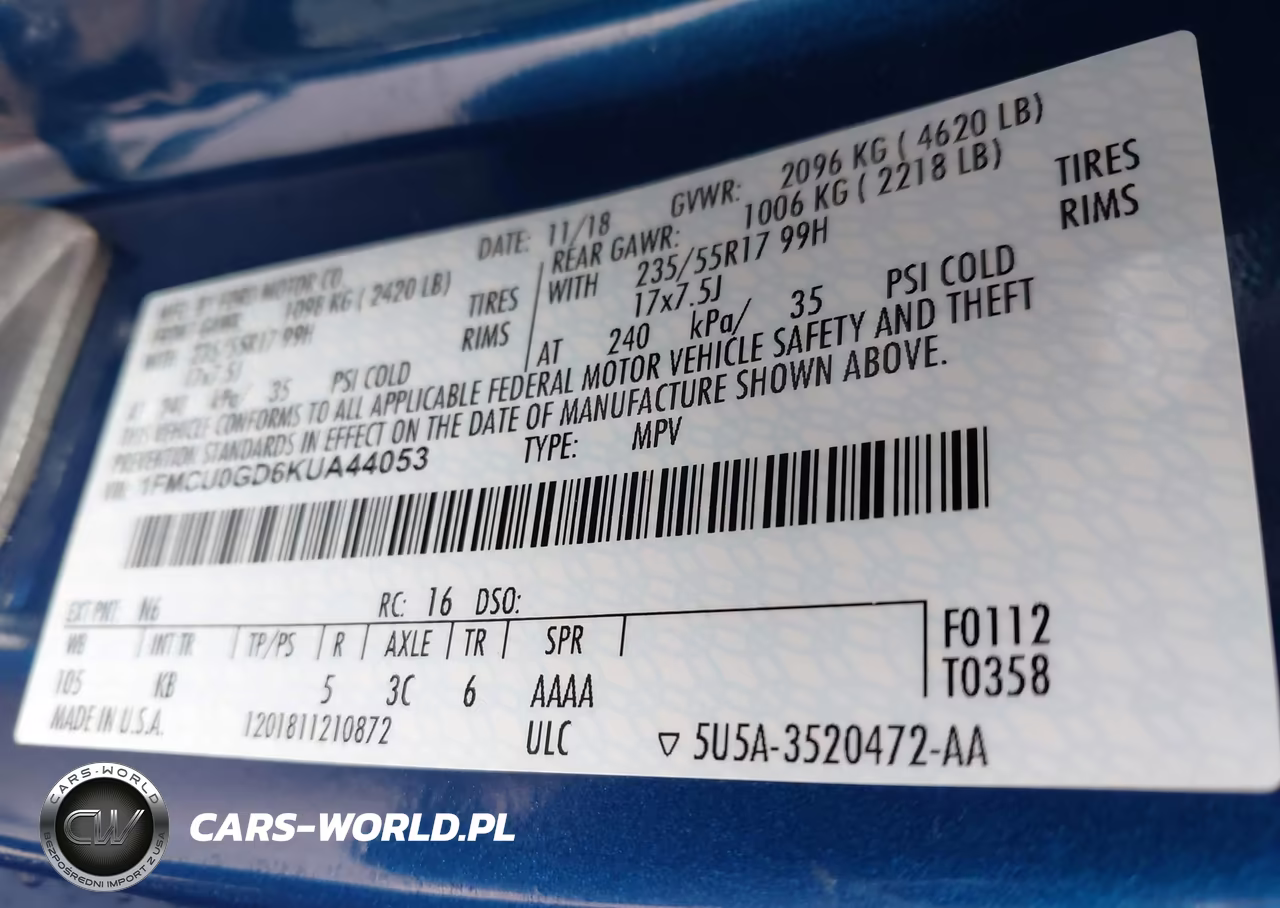 2019 Ford Escape Se VIN:1FMCU0GD6KUA44053 - 9