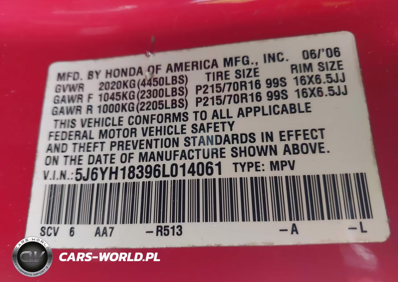 2006 Honda Element Lx VIN:5J6YH18396L014061 - 9