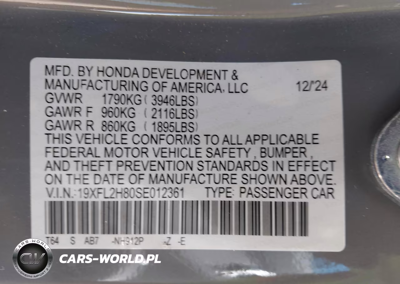 2025 Honda Civic Sedan Sport VIN:19XFL2H80SE012361 - 9