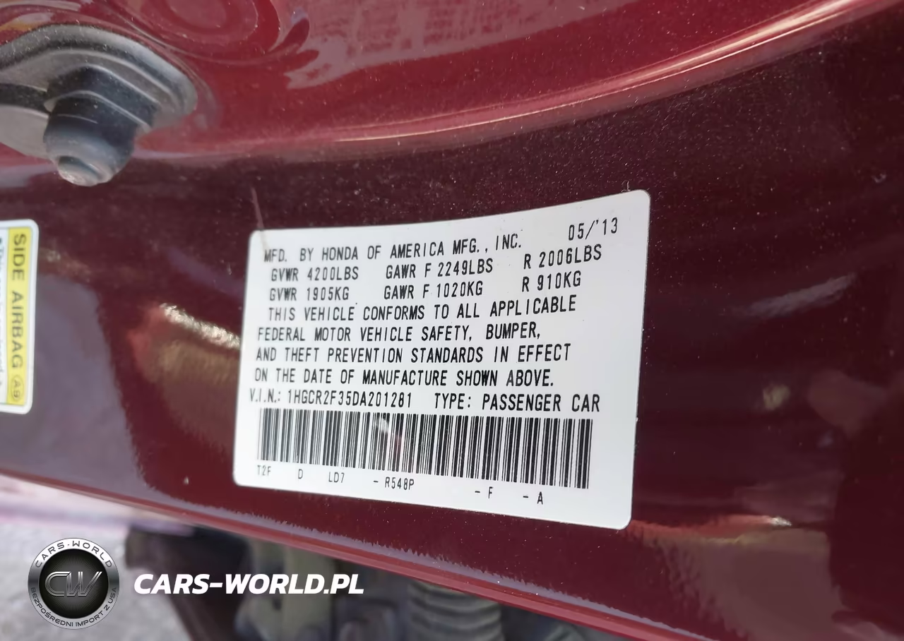 2013 Honda Accord Lx VIN:1HGCR2F35DA201281 - 9