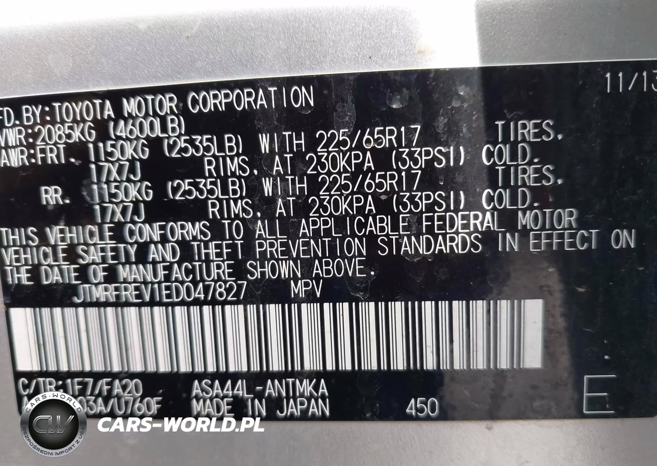 2014 Toyota Rav4 Xle VIN:JTMRFREV1ED047827 - 9