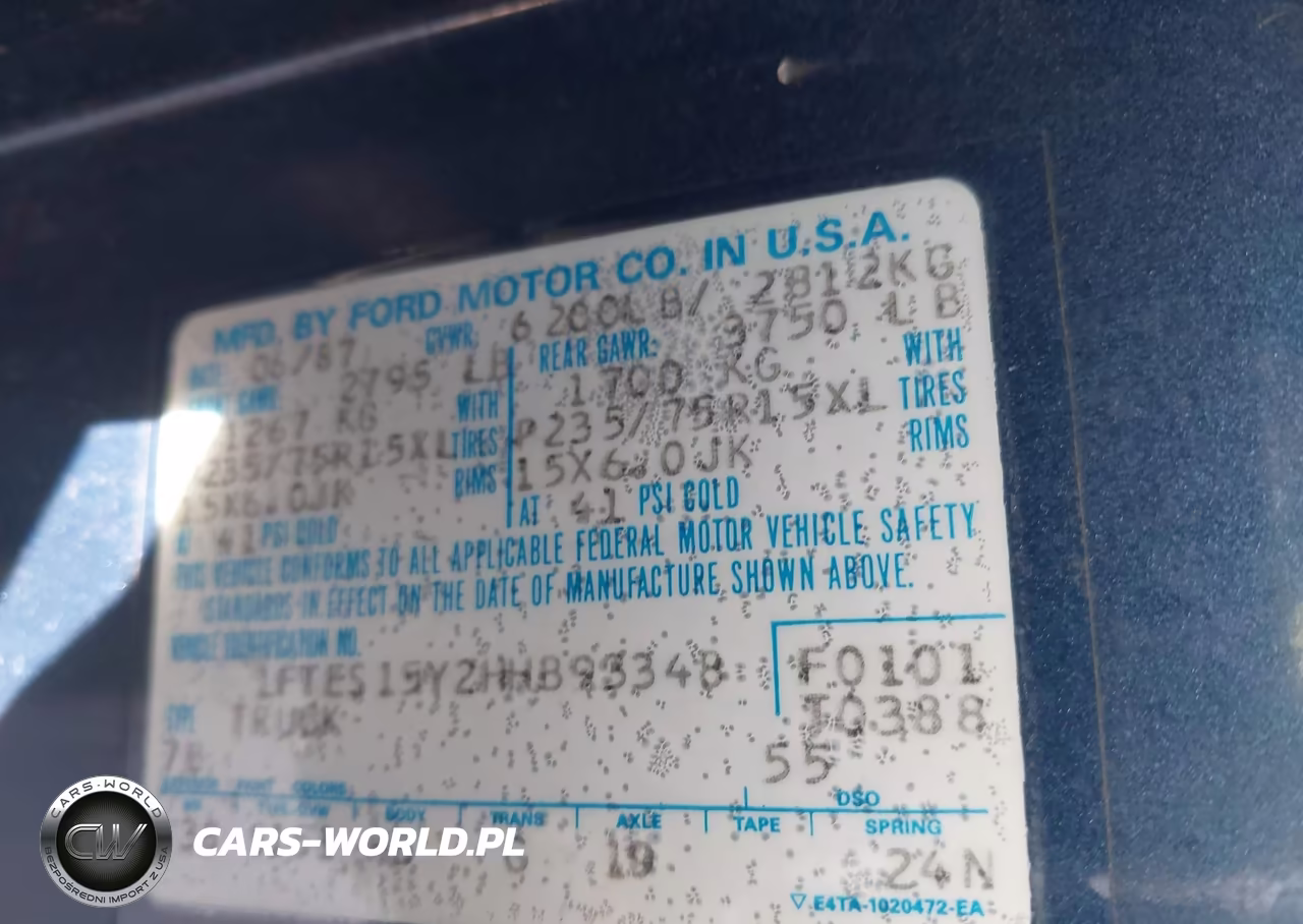 1987 Ford Econoline E150 Super Duty Van VIN:1FTES15Y2HHB93348 - 9