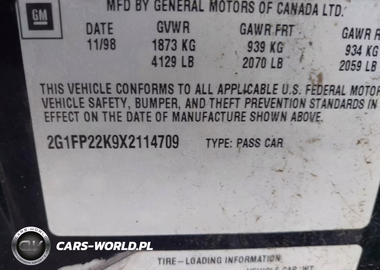1999 Chevrolet Camaro VIN:2G1FP22K9X2114709 - 9