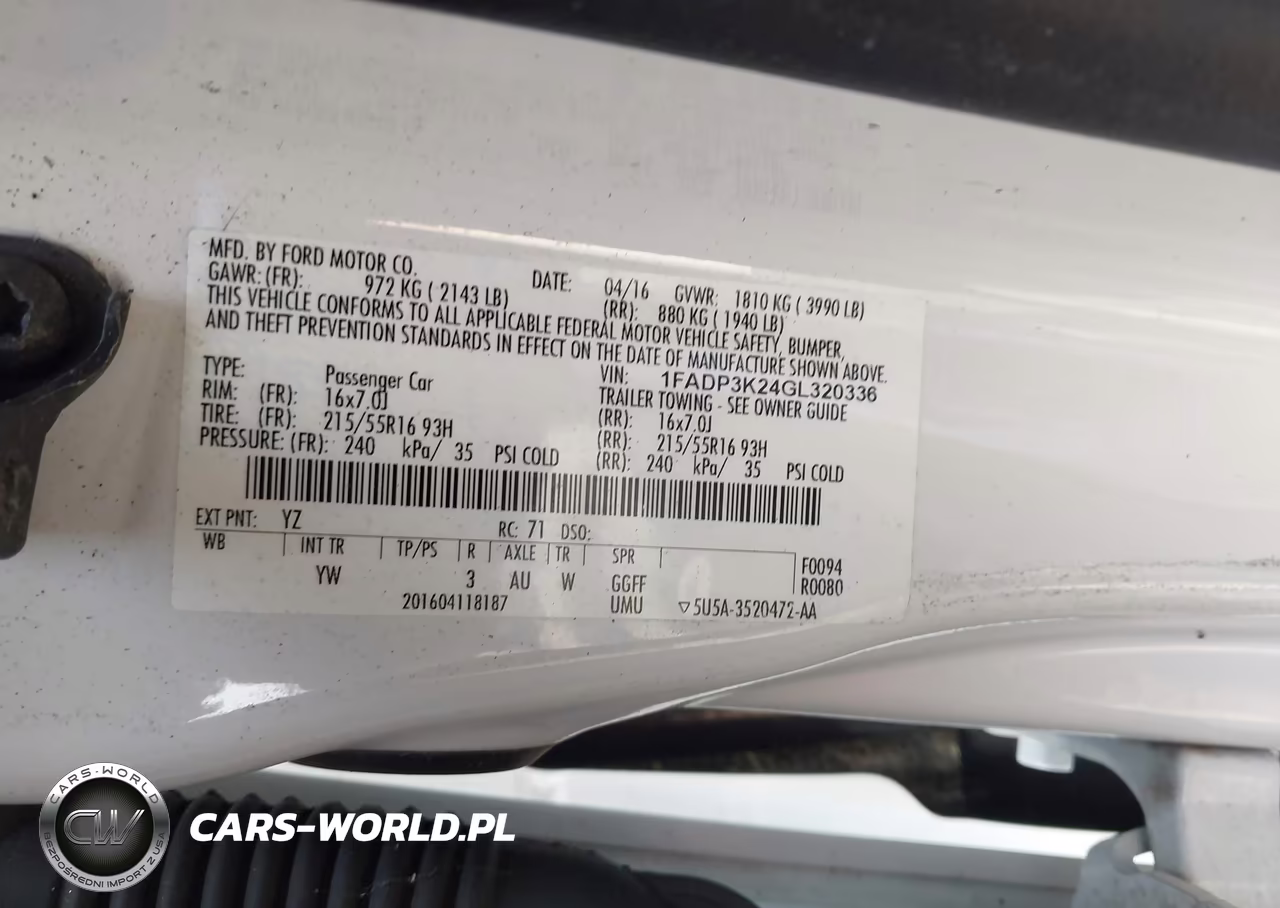 2016 Ford Focus Se VIN:1FADP3K24GL320336 - 9